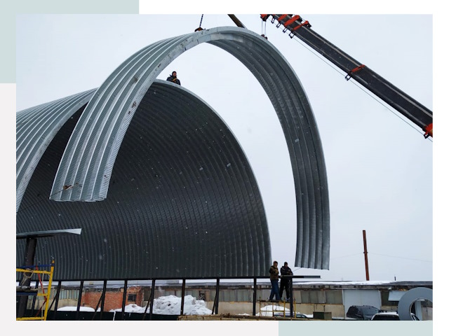 Полукруглые ангары в Киржаче